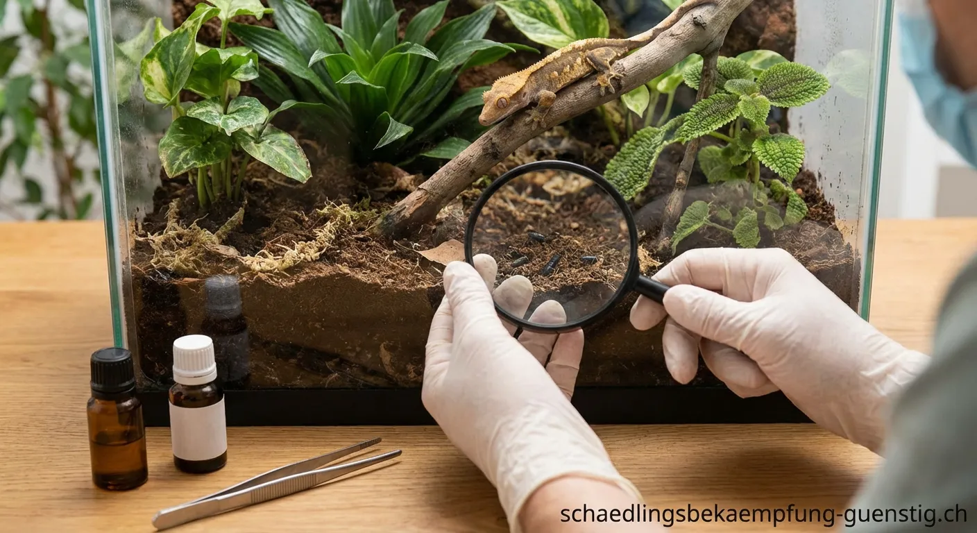 Buschgecko im Terrarium auf einem Ast sitzend