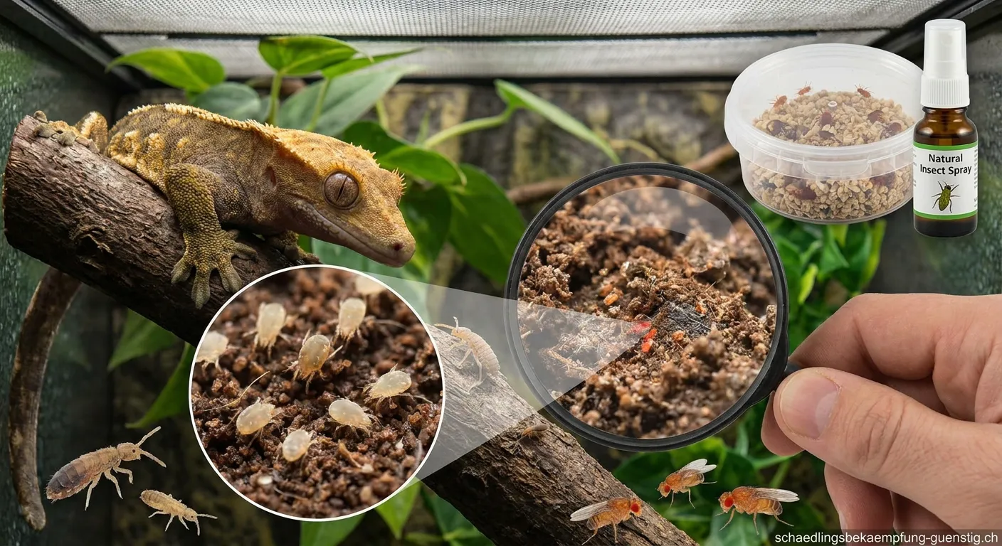 Haftzeher-Gecko Terrarium mit Hinweisen zur Schädlingsbekämpfung