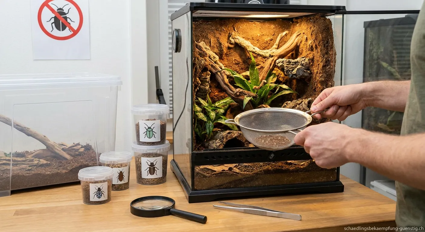 Nachmittagsgecko im sauberen Terrarium