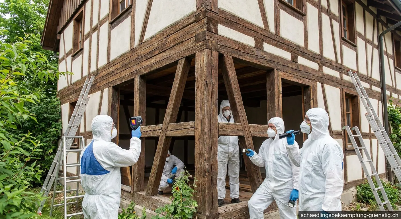 Fachwerkhaus mit Holzschäden durch Schädlinge